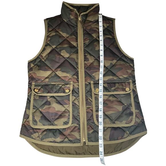 J.Crew Camo Quilted Puffer Vest Size XS Peplum Hem – New Without Tags - Picture 10 of 14